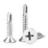 410 Stainless Steel Cross Countersunk Head Self-Tapping Screws, M2.9-M4.2, Flat Head, Self-Drilling, Swallowtail.