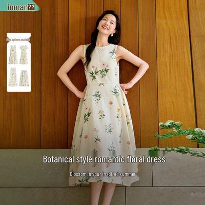 INMAN Women's Botanical Floral Print Summer Apparel