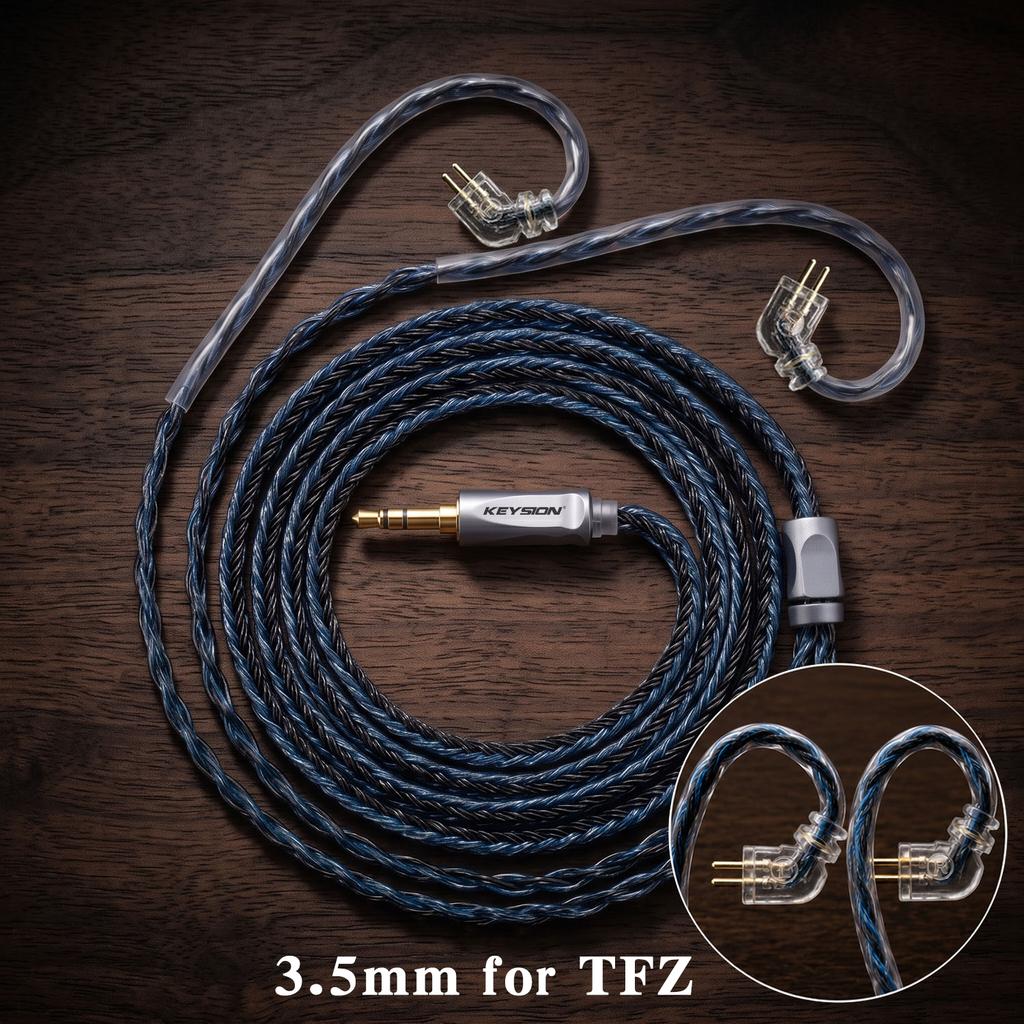 KEYSION 24 Core 5N OFC High Purity HIFI Earphone Upgrade Balance Cable 3.5/4.4mm Plug MMCX/0.78 2Pin/for TFZ IEM Headphone Cable