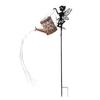 Solar-Powered Iron Art Flower Fairy Lawn Lamp Outdoor Waterproof Garden Kettle Hollow Rojection Light for Decorative Outdoor Use