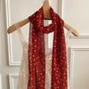 New Red Color Korean Style Scarf Polka Dot Pattern Trendy Long Scarf Neck Ribbon Women Fashion