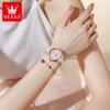 OLEVS Womens Watch Luxury Elegant Fashion Rhinestone Bezel Ceramic Strap Wristwatch Waterproof Date Watches