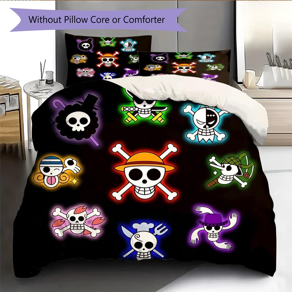 Set Copripiumino Trapuntato con Fantasia Cartone Animato Federa Decorazione per la Casa Regalo di Compleanno (1 * copripiumino + 2 * federa, senza nucleo)
