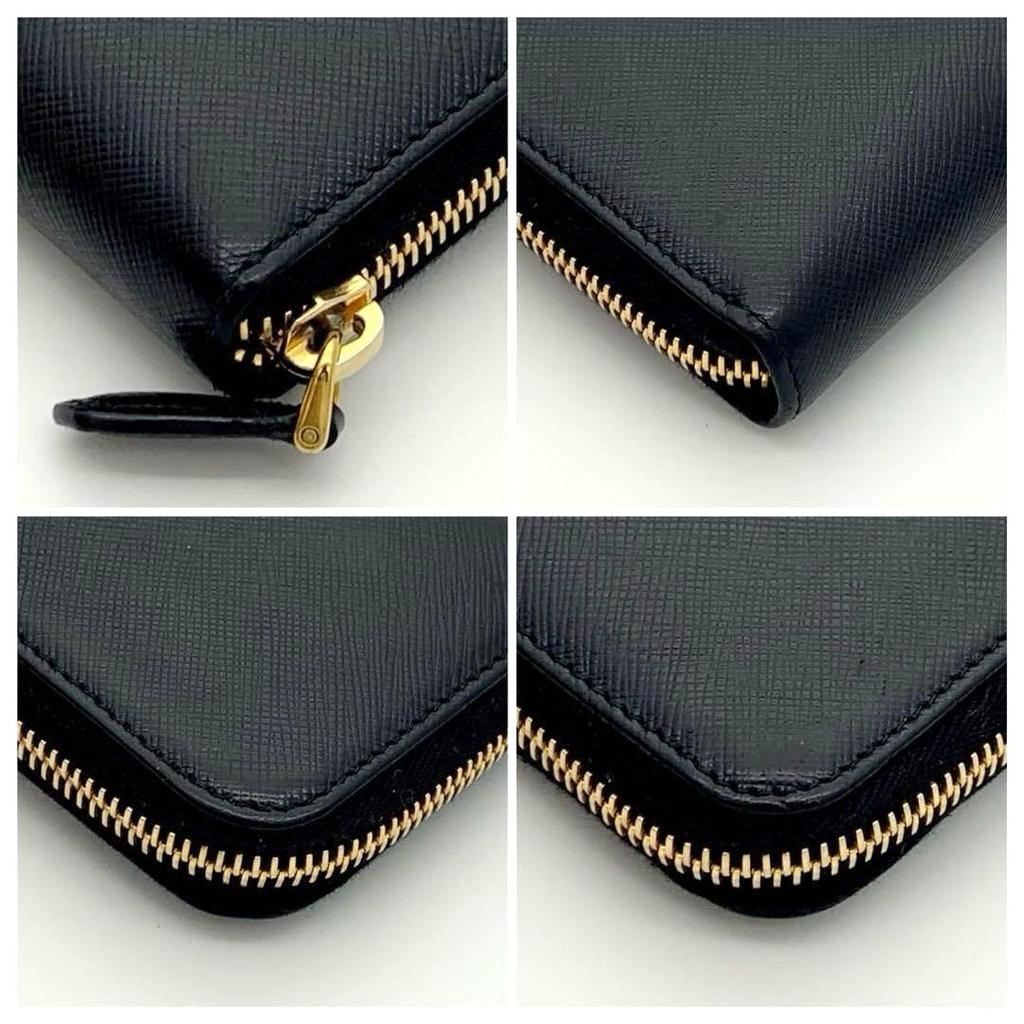 Used PRADA Saffiano Round Zip Coin Case