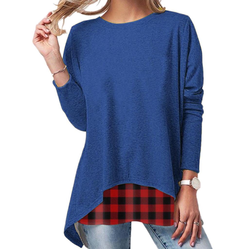 Damen Europäisch Amerikanisch Frühling Herbst Neuer Stil Hoodie Einfarbig Rundhalsausschnitt Langarm Pullover Lässig Vielseitiges Oberteil