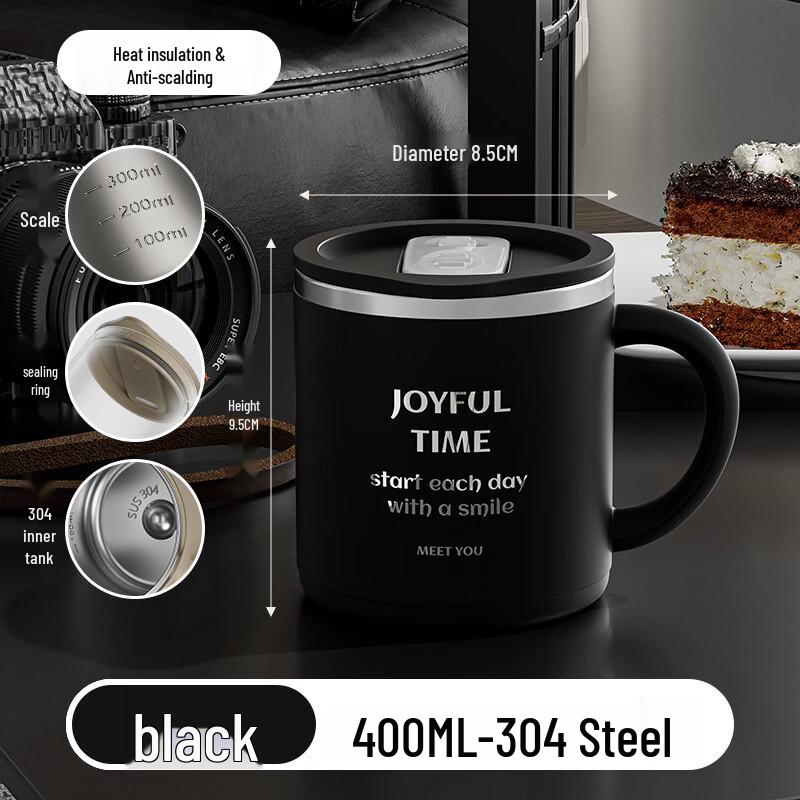 304 Stainless Steel Insulated Mug with Lid and Handle