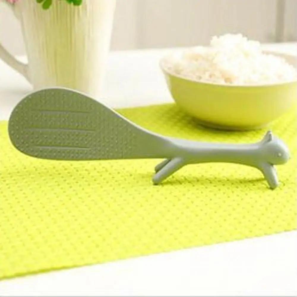 3 Colors Squirrel Shaped Ladle Lovely Kitchen Area Supplie Non Stick Rice Paddle Meal Spoon Rice Spoon Cucharas De Cocina Camping серый