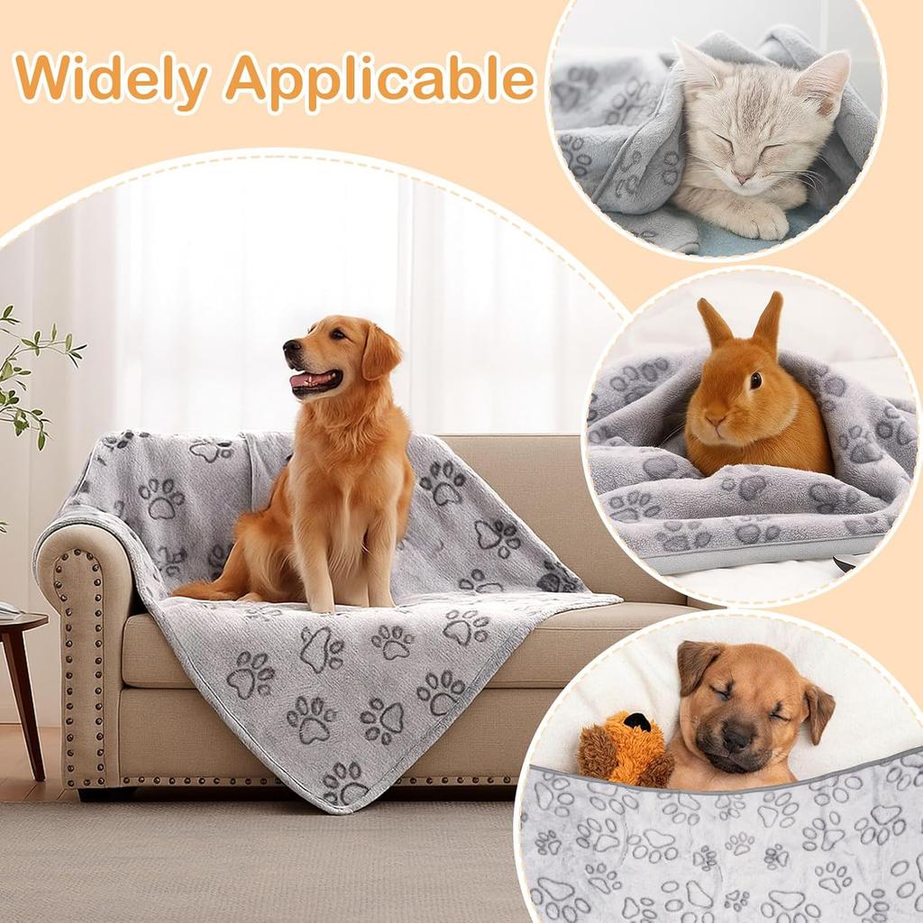 Soft Fluffy High Quality Pet Blanket Cute Cartoon Pattern Pet Mat Warm and Comfortable Blanket for Cat Dogs Cat Bath Towel