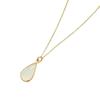[Naot Jewelry] Women's Necklace, White, Simple, Teardrop Shape, Cut Frame Glass Necklace, White Smoke