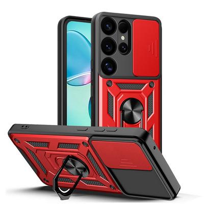 Camera Protect Case for Samsung S25 Ultra S25 Galaxy S24 Ultra S24 FE S23 Plus S22 + S21 S20 FE Hybrid Metal Ring Holder Cover