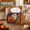 1pc Tissue Box Holder with Vintage  Comic Design-Smiling Jack O Lantern Pumpkin Moon,Durable Polyester,Ideal for Kitchen,Living Room,Bedroom,Bathroom,