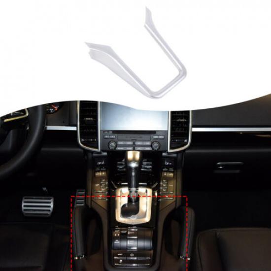 Silver Interior Center Console Frame Cover Trim For Porsche Cayenne 2011-2017