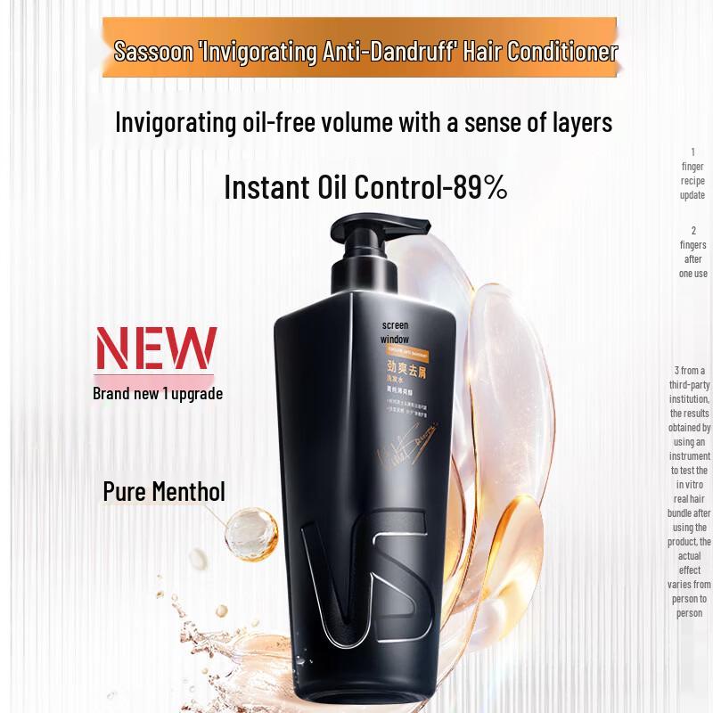 VS Sassoon Anti-Dandruff Oil Control Shampoo (3 x 700g Pack)