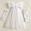 1Pcs Bowknot Pearl Headwear, Bride Veil For Wedding Party Accessories, Elegant Hairpin For Women Party Gift
