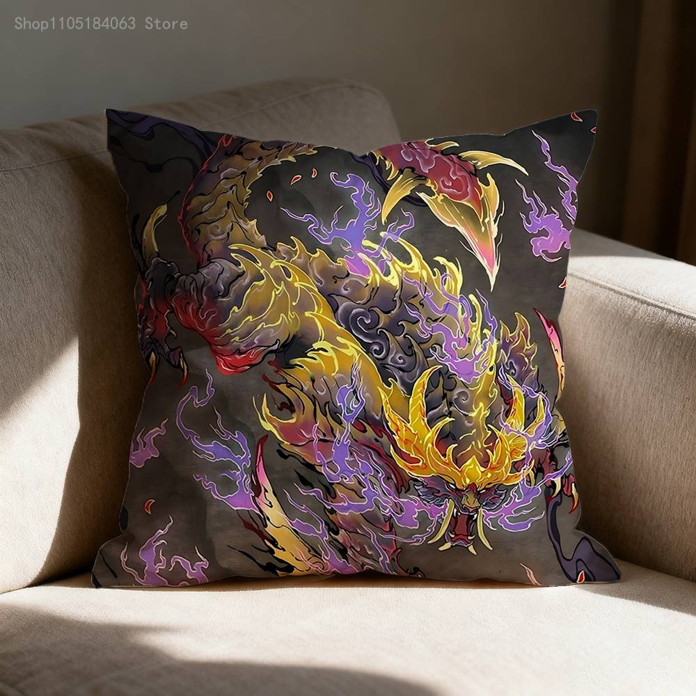 Rathalos Nargacuga M-Monster H-Hunter Pillow Case For Sofa Decor Car Office Room Printing Cushion Cover Decoration And Protector