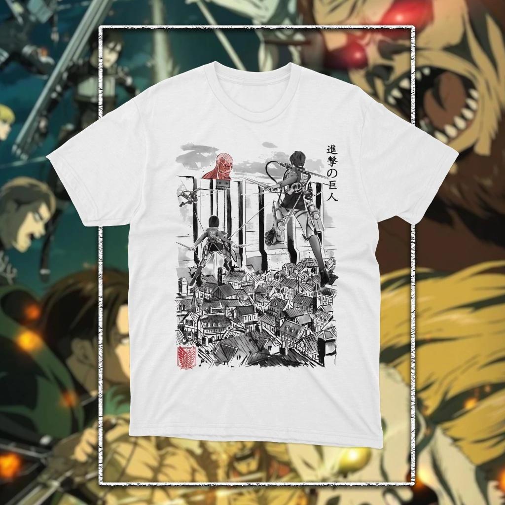 Attack On Titan Aot Graphic Unisex Tshirt Unisex Oneck Cotton Short Sleeve Yk Oversized Popular Vintage Tee For Fans