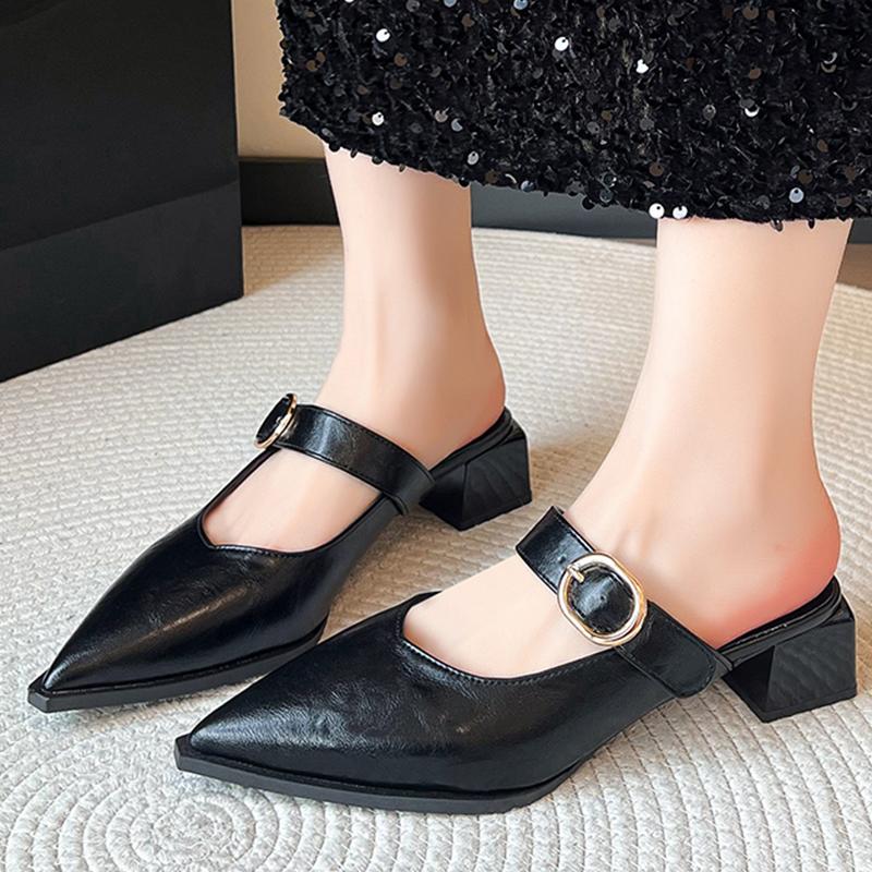 Fashion High Heels Summer Woman Slippers Pointed Toe Elegant Shoes Fashion Dress Pumps Slingback Women Mules Shoes 2025 Zapatos De Mujer