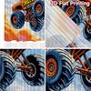 2D-Flachdruck, 2-teilige Vorhänge (Ohne Stange) Fliegende Monster-Trucks Druck Schicke Vorhänge Vielseitige Polyester-Vorhänge Valentinstag