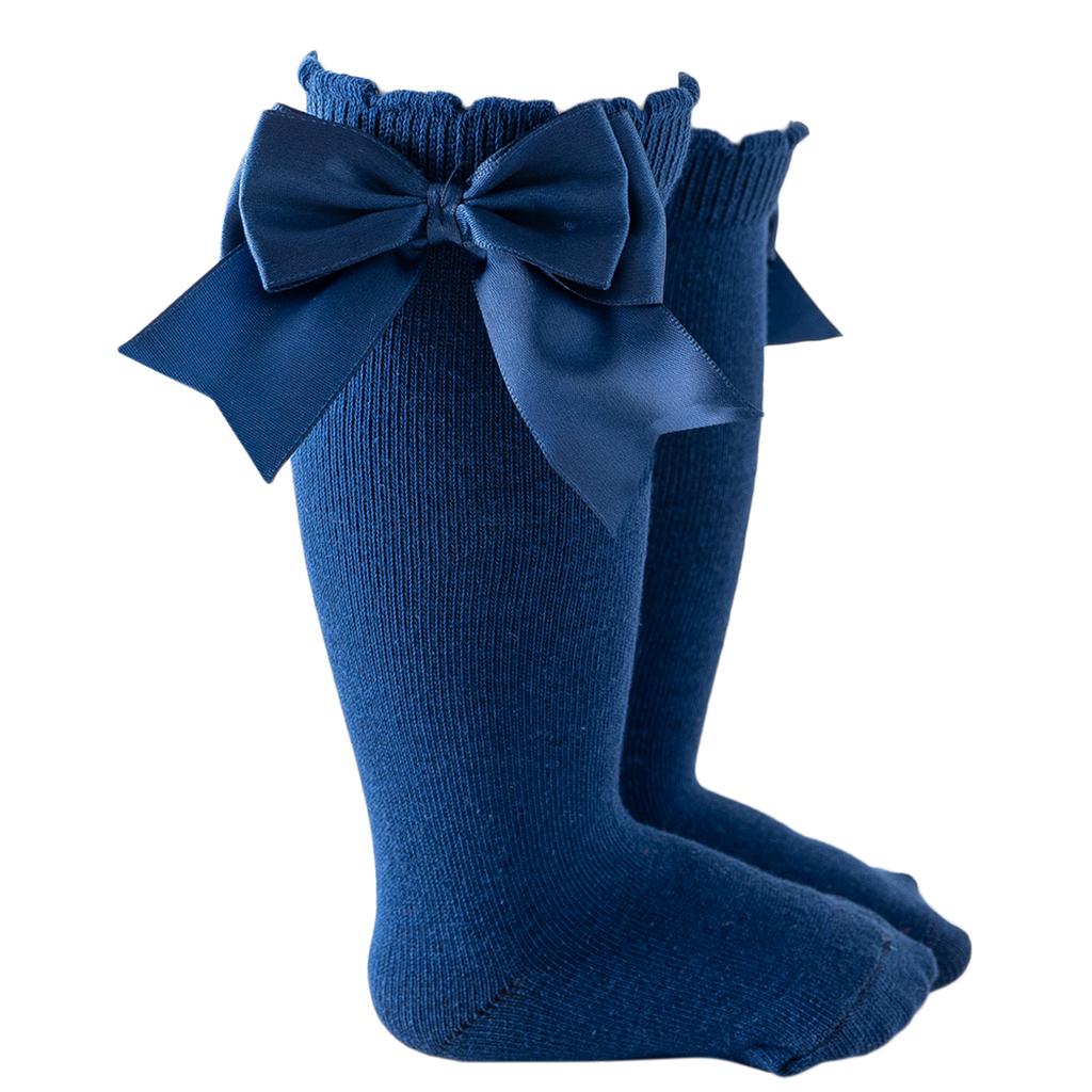 Infant Baby Girls Cute Bow Knee High Socks Cotton Baby Toddler Bowknot Solid Color Socks Kid Breathable Sock 0-2Y