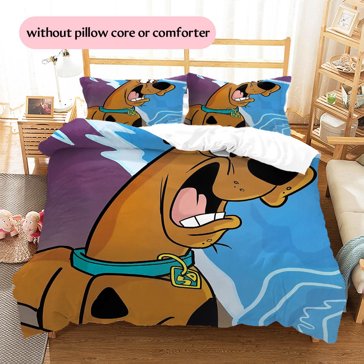 

Постельное белье с рисунком Скуби-Ду Комплект одеял Декор для дома Подарок (1 * пододеяльник + 2 * наволочка без наполнителя) 135x200cm