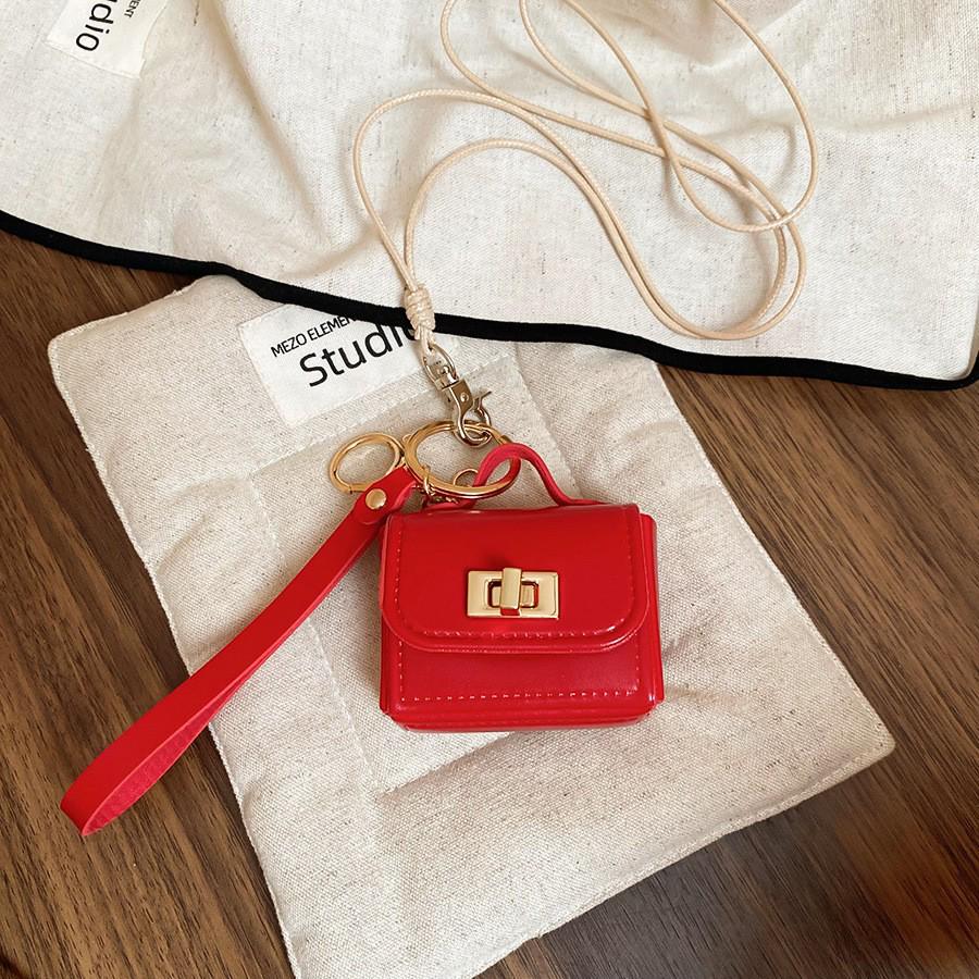 Damen Kunstleder Nackentasche Halskette für Kopfhörer & Brillen mit Schlüsselbein-Kette