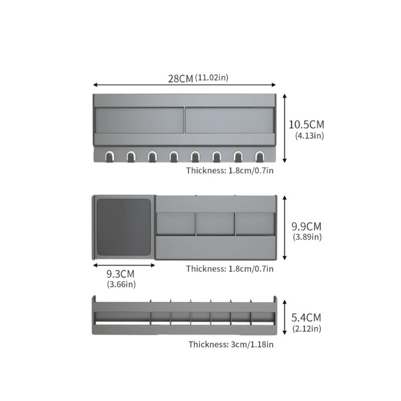 3 Piece Bathroom Door Hanging Shelf with Deep Hook Invisible Storage Space Over Cabinet Organizers for Shower Essential