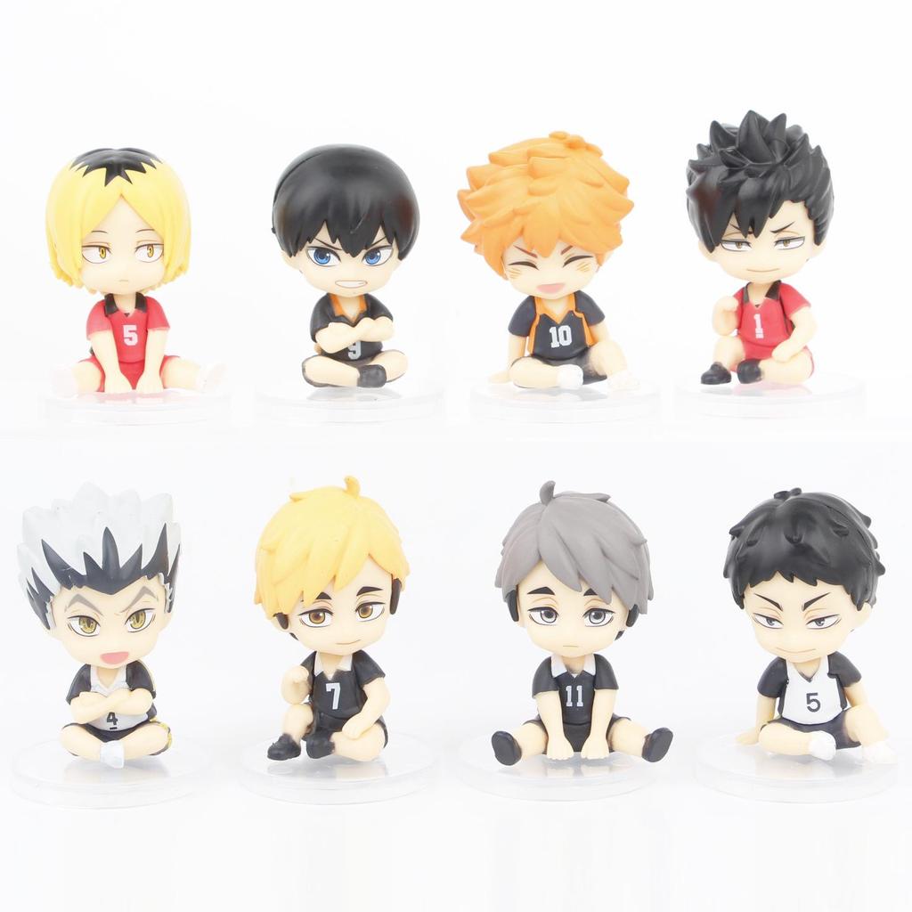 Haikyuu!! Micro-Landscape Figure Toy: Hinata Shoyo, Sugawara Koushi, and Kageyama Tobio.
