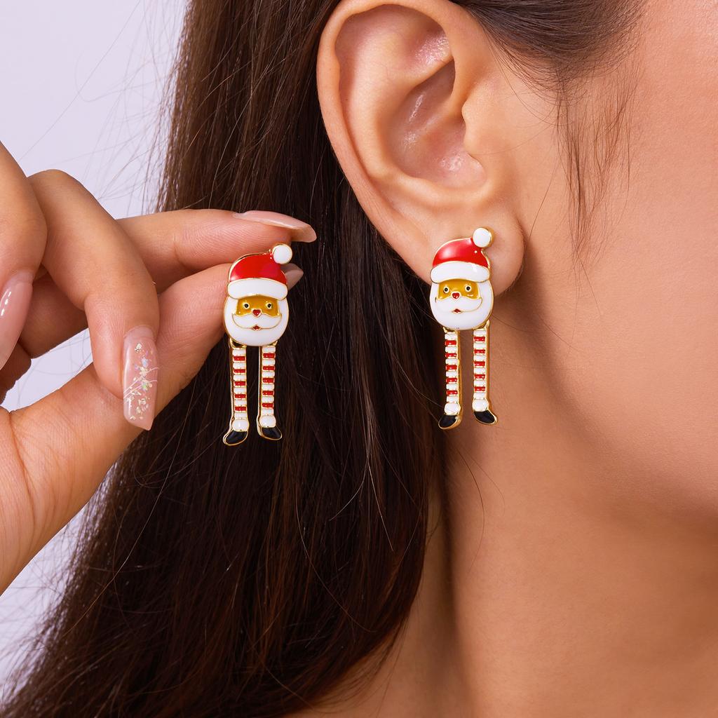 2025 Santa Tree Elk Exquisite Christmas Earrings Ladies Elegant Temperament New Year's Party Charm Jewelry Gift