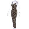 Leopard Print Sleeveless V-Neck Sexy Dress Women Bodycon Midi Dress Spring Fashion Streetwear Party Off Shoulder Elegant Festival Outfits
