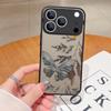 Shockproof Matte Phone Case For iPhone 17 Air 16e 16 15 14 Pro Max 13 16 17 Pro Max 17 Grey Butterfly Pattern Hard PC Back Cover