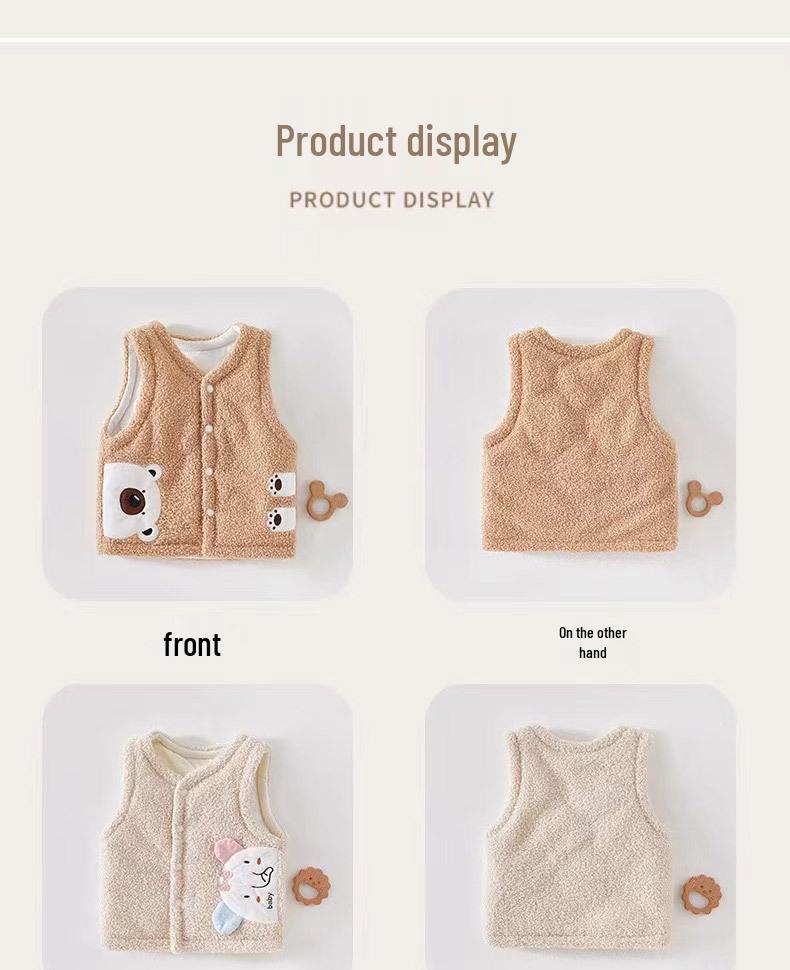 Super Cute Baby Vest: Thick Cotton-Padded, Sleeveless Jacket for Boys & Girls, Newborn To Infant, Autumn/Winter