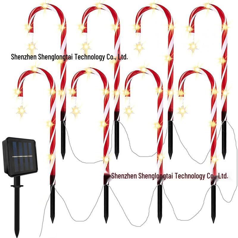 Candy Cane Solar LED Christmas Garden Lights - Plug-Free Outdoor Decor