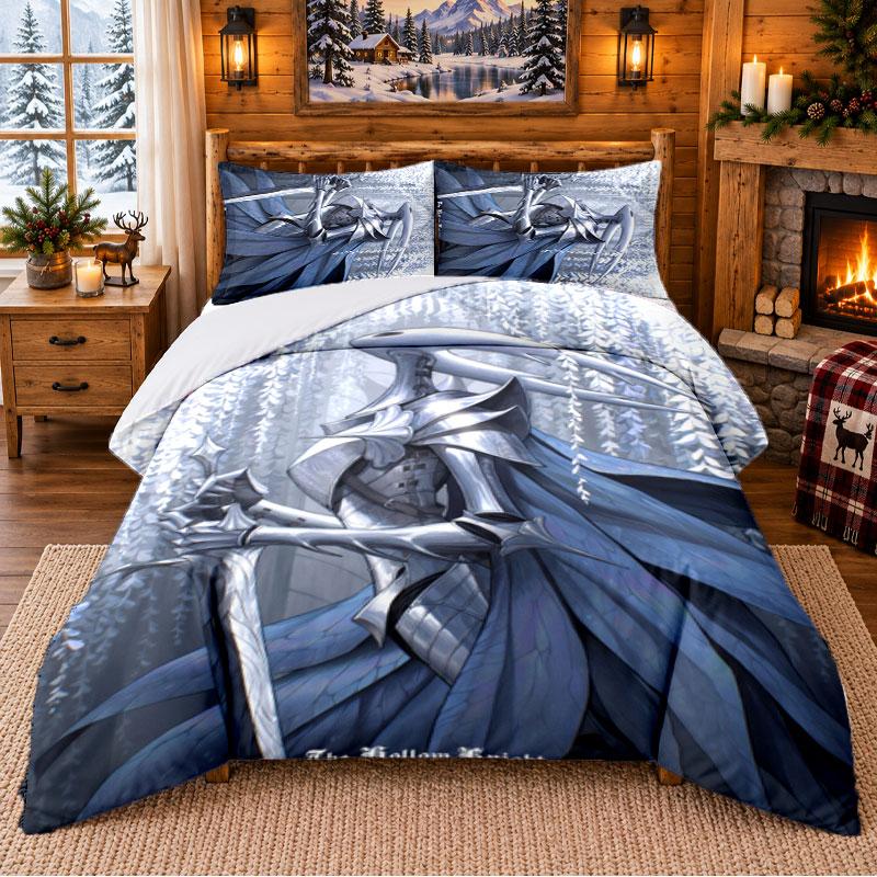 Hollow Knight Pattern Bedding 3Pcs Set Bed Sheet And Pillowcases For Indoor Bedroom