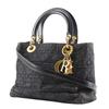 Dior Lady Dior Handbag Canage 2WAYShoulder black Nylon Women Used