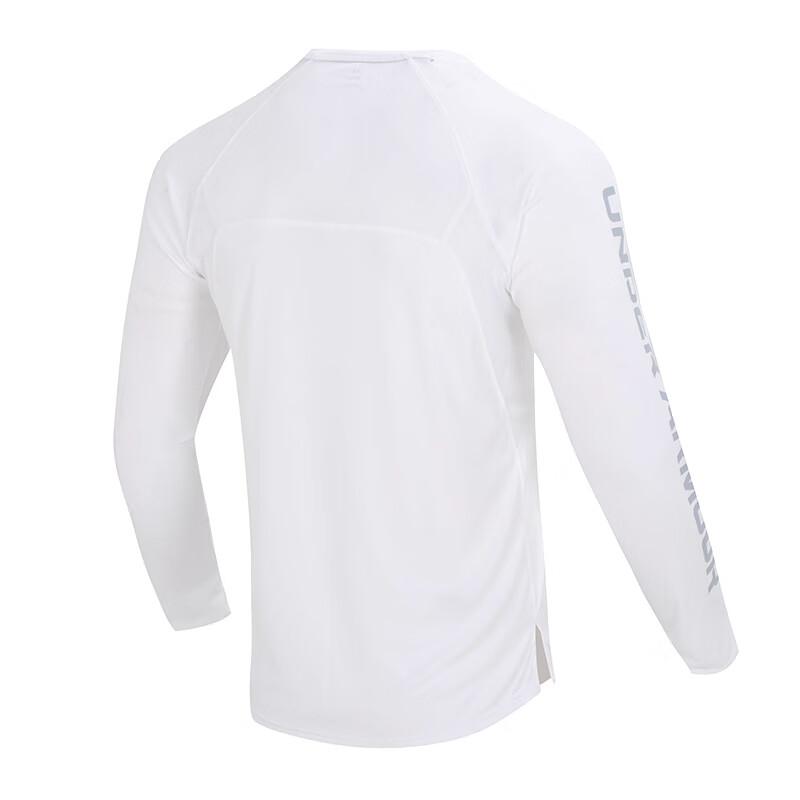 Under Armour Logo Print Dry Soft Basketball Long Sleeve T-Shirt Men Tops White 1374328-100