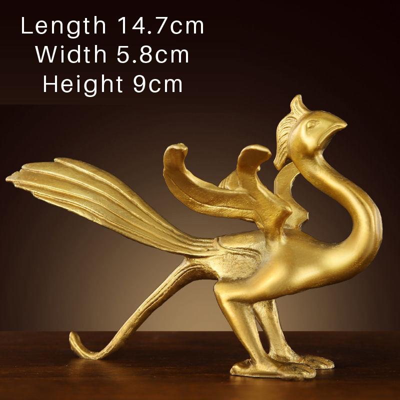 Pure Copper Lucky Sculpture Decor Home Lucky Decoration, God's Beast Qinglong White Tiger Vermilion Bird Xuanwu Living Room, 1Pc
