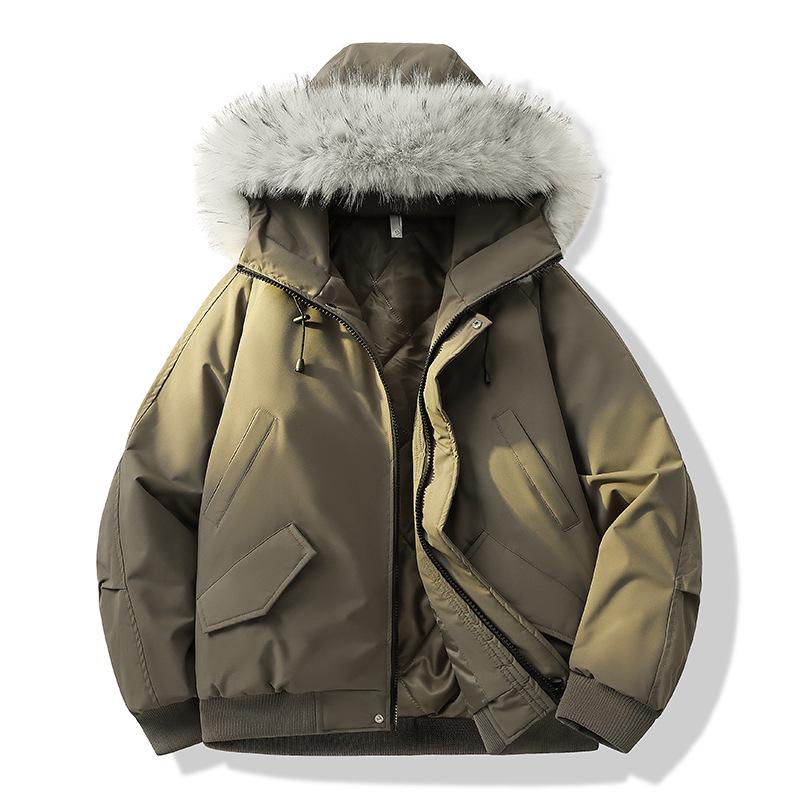 Men's Versatile Hooded Thick Cotton Padded Winter Jacket for Climbing and Sports