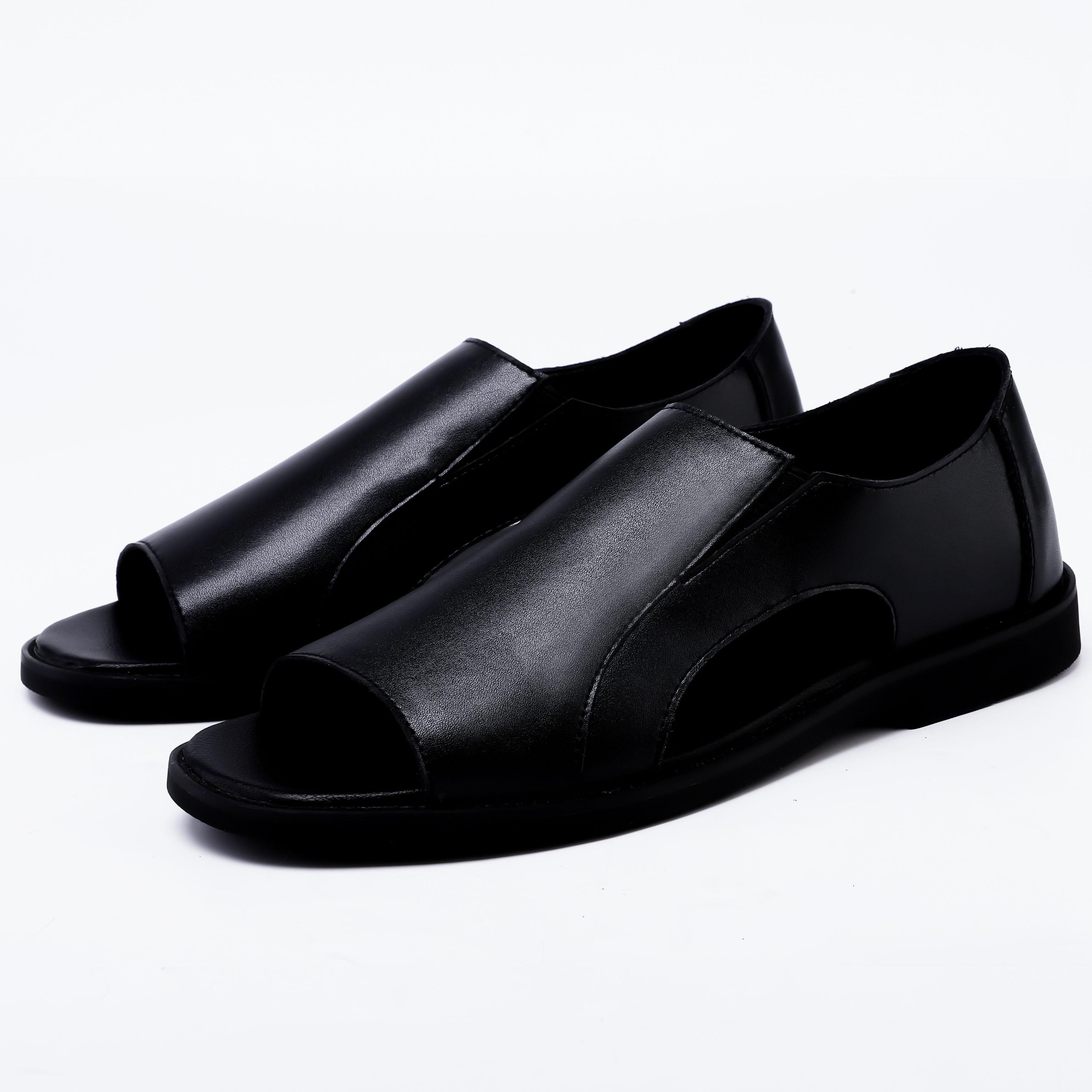 

Роскошные деловые мужские сандалии, мужские пляжные сандалии, нескользящие мужские тапочки из натуральной кожи, дышащие сандалии для вождения на открытом воздухе 45