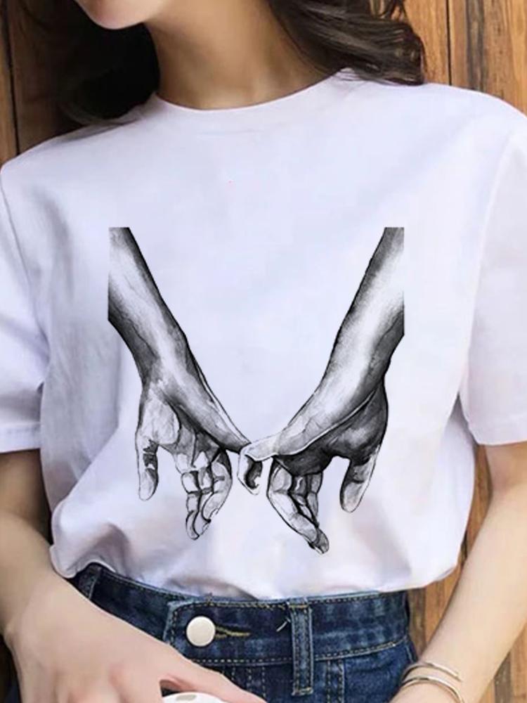 Women Fashion 2022 Cartoon Shirt Print Summer T-Shirts Female Sexy T-Shirt Aesthetic Clothes Summer Tops Trend Graphic T Top