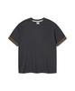 ALVINCLO Plain Color Block Roll-Up Short Sleeve Tee Ast3682 (4 Colors)