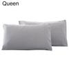 2Pcs Solid Color King Queen Pillow Case Home Bedroom Bed Cushion Cover