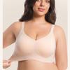 Large Size Seamless and No Steel Ring Gathered Jelly Rubber Underwear Women's Fat Mm Big Breasts Show Small Breasts Anti-sagging Bra