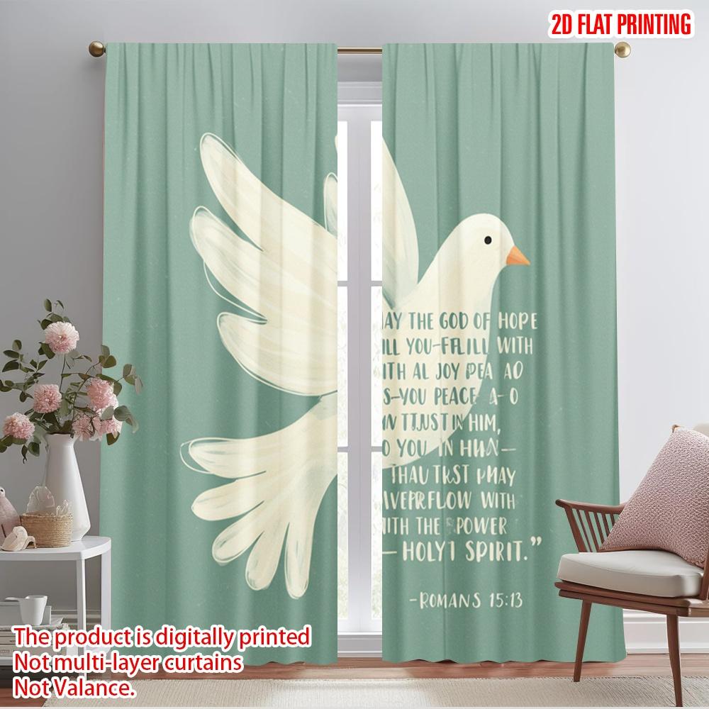 

2pcs 2D flat printing Scene Curtains God Hope Spirit Peace Polyester Without Electricity Festive Holiday for Holiday Decor 52.50×116.00 CM 2pcs