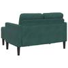2 Seater L Shaped Sofa with Chaise Longue Dark Green 125 cm Velvet