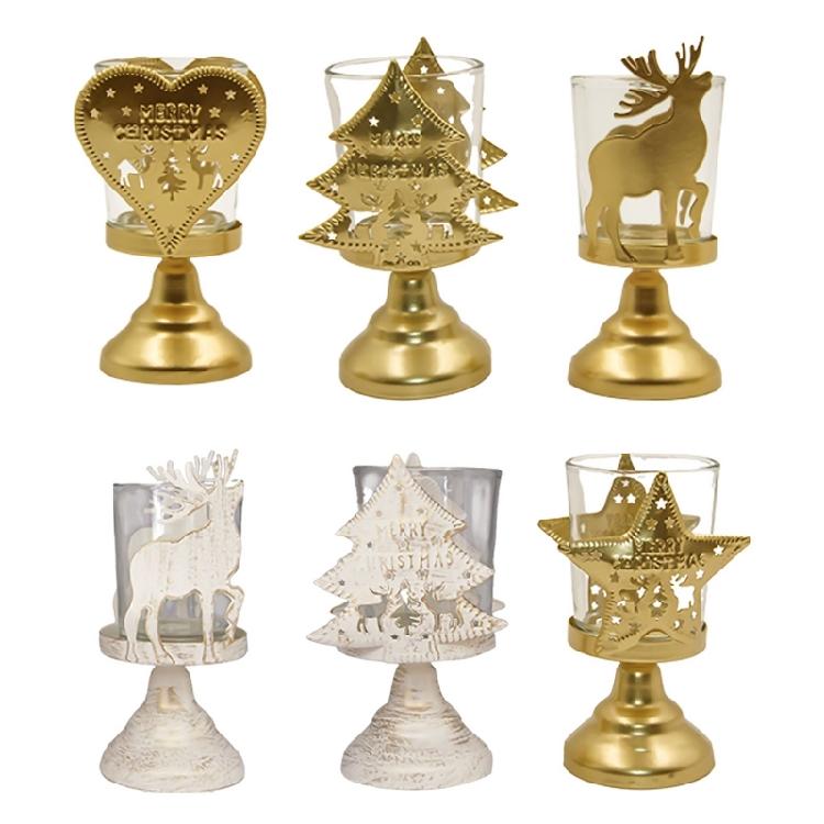 Metal Candlestick Creative Pattern Classical Candle Holder for Christmas Home Decoration Candle Stick Rustproof