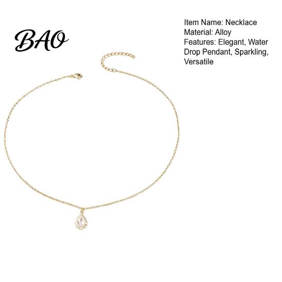 Elegant Alloy Chain for Women Water Drop Necklace Women, Cubic Zirconia Rhinestone Pendant, Sparkling Statement Jewelry Cocktail Party Birthday Gifts