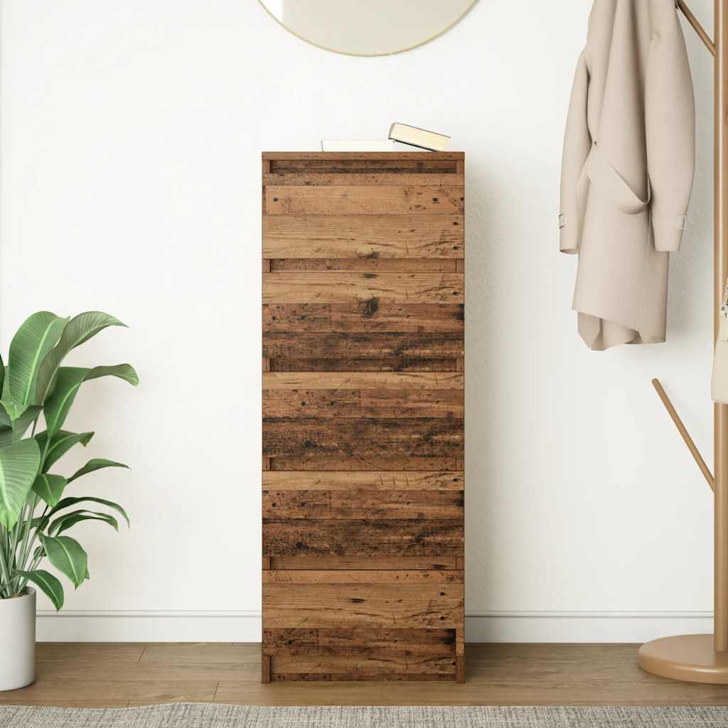 Sideboard with Drawers Rustic Wood Look 37.5 x 35 x 99 cm
