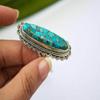 Vintage Indian Style Blue Lattice Turquoise Women'S Ring Jewelry Ring Ethnic Style