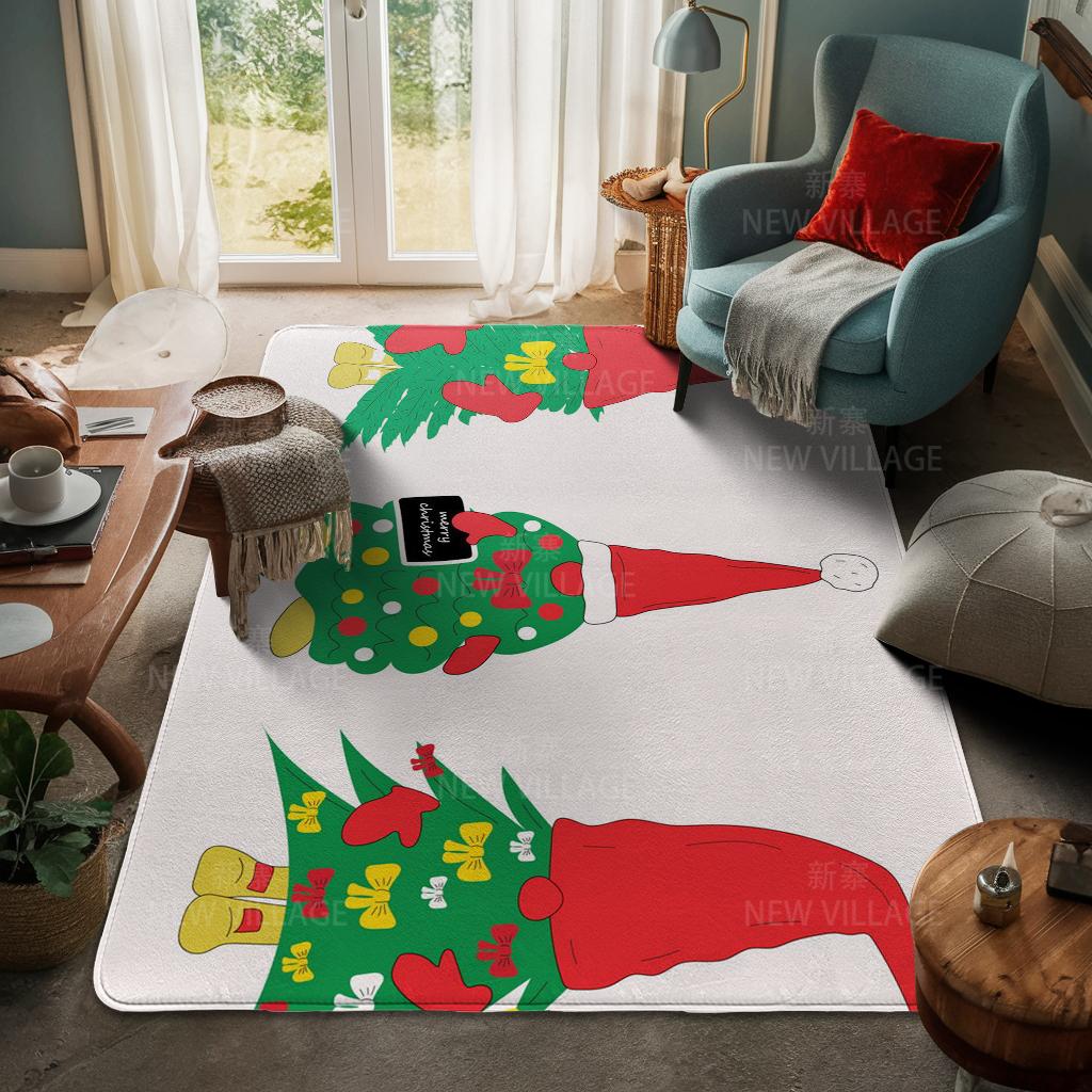 House Entrance Carpet Home Door Mat Living Room Bath Foot Bathroom Non-slip Water Absorption Rugs Bath Merry Christmas Winter