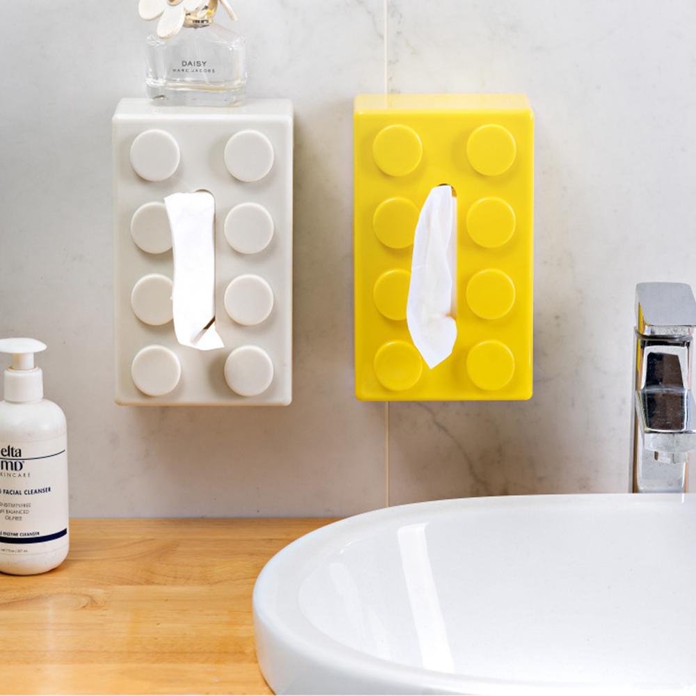 1 Stück Kreative Cartoon Baustein Taschentuchbox Multifunktionales Haushalts-Serviettenaufbewahrungswerkzeug Wohnzimmer Schreibtisch Handtuchboxen